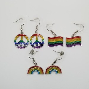 Pride Dangle Earrings|Pride Earrings|Gift For Her|LGBTQ Earrings|Rainbow Earrings|Pride Jewelry|Pride Statement Earrings|Pride Gift