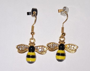 Bee Earrings Dangle|Gift for Her|Honey Bee|Earrings For Bee Lover|Bee Lover Gift|Bee Jewelry|Beekeeper Earrings|Beekeeper Jewelry Gift