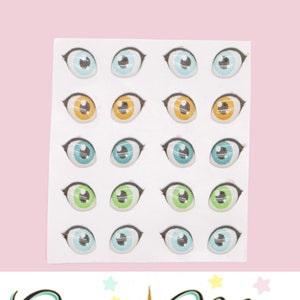 3D Eye Stickers, 3D Resin Eyes, 14 Pair,  5mm Resin Eyes, Ojos Resinados, Adhesive Resin Eyes, Clay doll eyes, Porcelana Fria #26