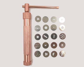Rose Gold Clay Extruder, 20 Disc Polymer Clay Tool