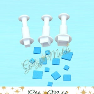 Square Plunger Cutter, Mini Square Cutter, Clay Square Cutter, square Push Cutter, Fondant Cutter, Cortador de cuarto, Cookie Cutter