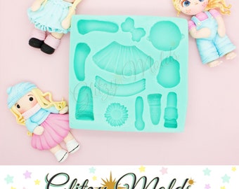 Vintage Doll Silicone Mold, Clay Applique, Cold Porcelain, Polymer Clay
