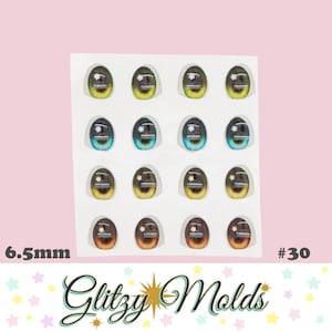 3D Eye Stickers, 3D Resin Eyes, 3D eyes for Dolls, 6.5mm Resin Eyes, Ojos Resinados, Adhesive Resin Eyes, Clay doll eyes, Porcelana Fria #30
