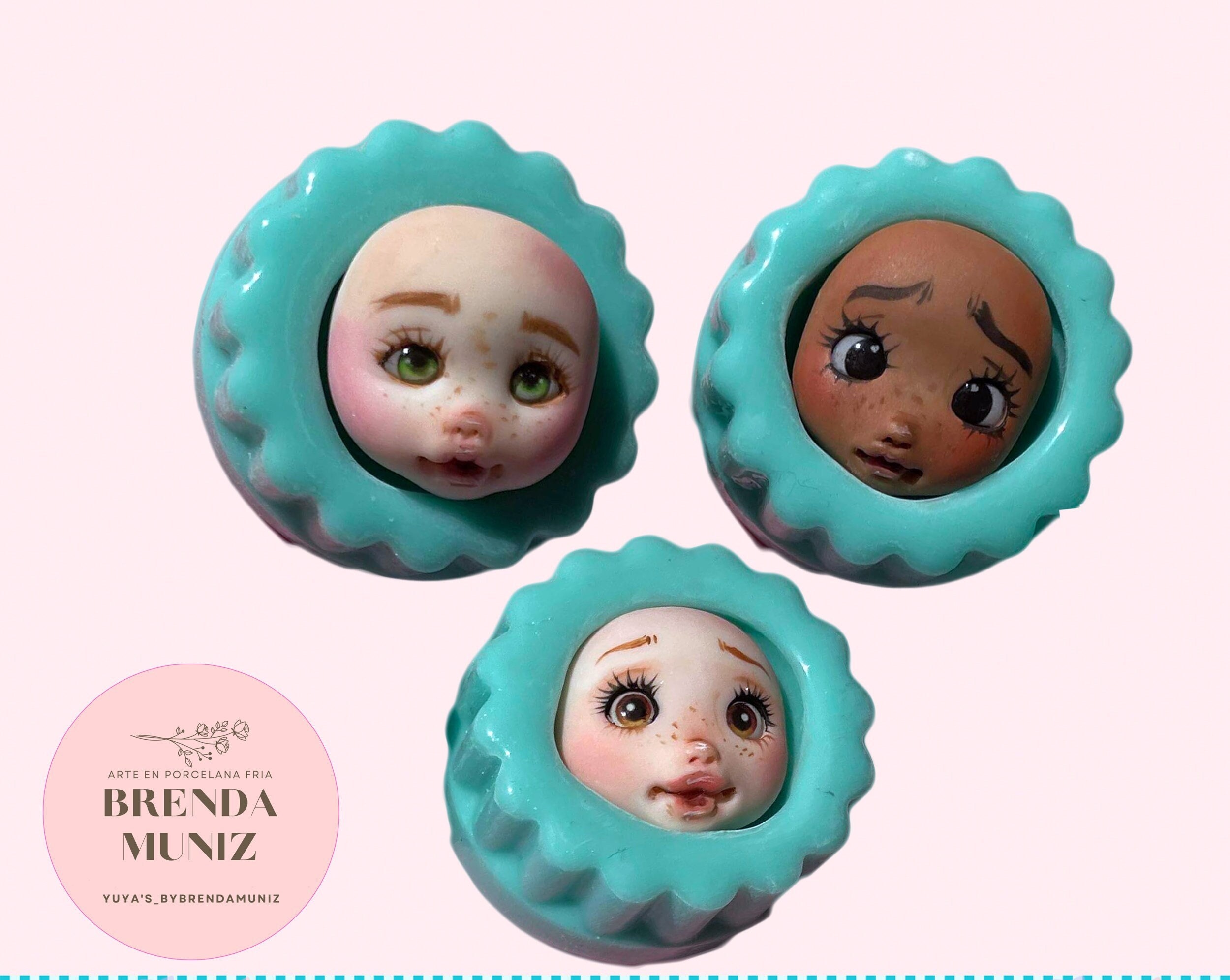 Face head silicone Mold 2D barbie doll mould girl fondant
