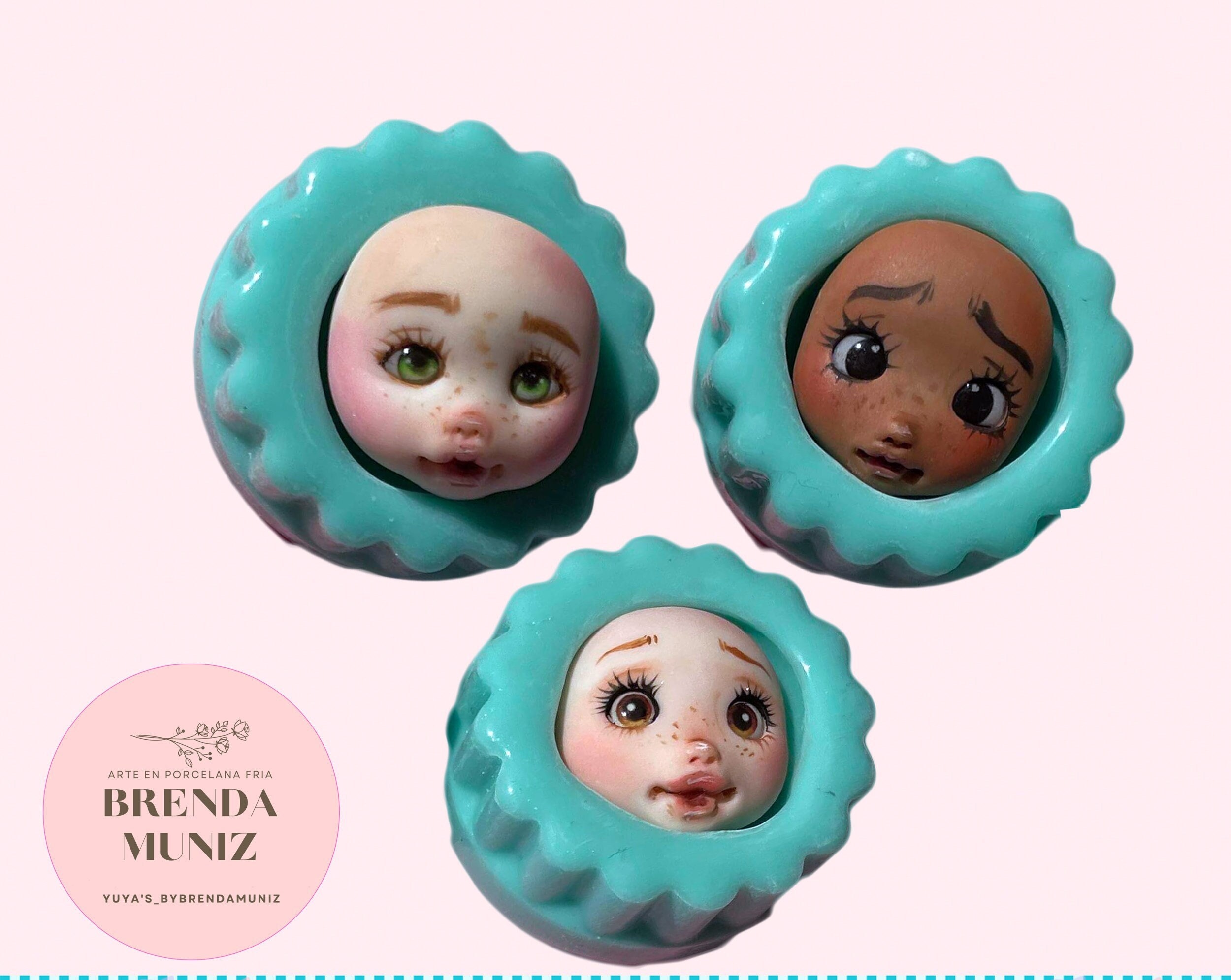 Silicone Baby Doll Face Mold With Ears, Head Doll Silicone Mold