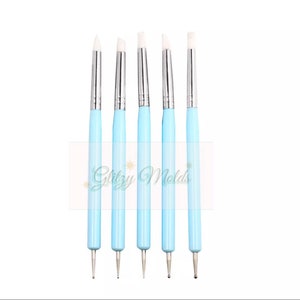 Clay Dotting Tools, Silicone tip stylus - Set of 5 - 10 different sizes, Texturing Tools, Sculpting Tools Set for Polymer Clay,