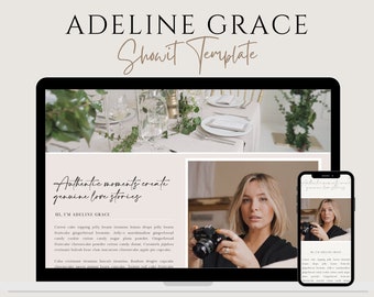 Showit Template for Photographers, Light and Airy Website, Photography Website, Photography Marketing, Wedding Photographer