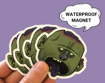 Green Zombie Magnet | Waterproof Die Cut Horror Gift