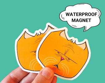 Ginger Cat Magnet | Waterproof Die Cut Vinyl Magnet