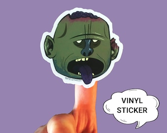 Zombie Vinyl Sticker | Halloween Decor | Horror Cartoon | Skateboard Sticker