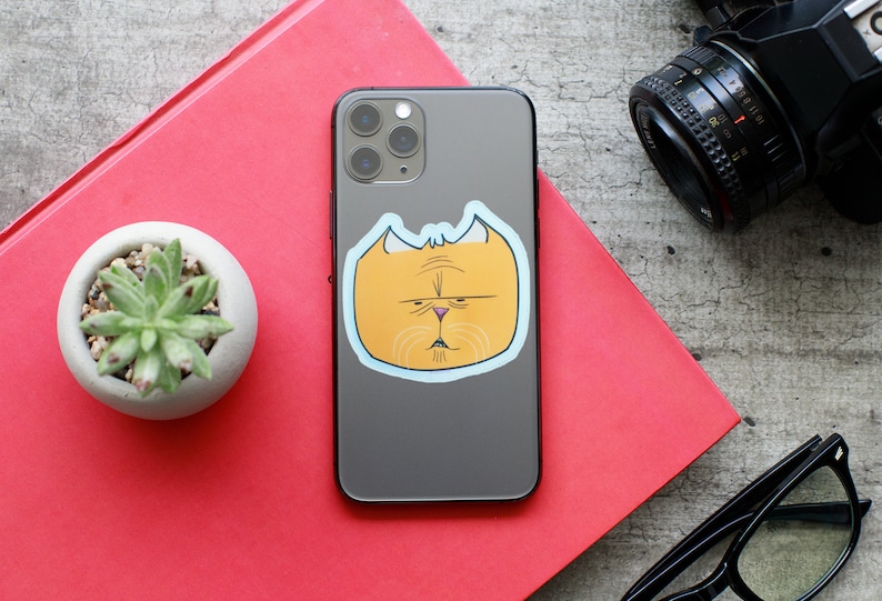 Orange Tabby Cat Vinyl Sticker | Weatherproof Die Cut - Etsy