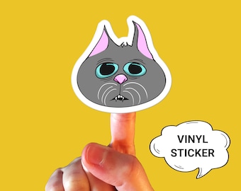 Gray Cat Vinyl Sticker | Waterproof Die Cut Decal