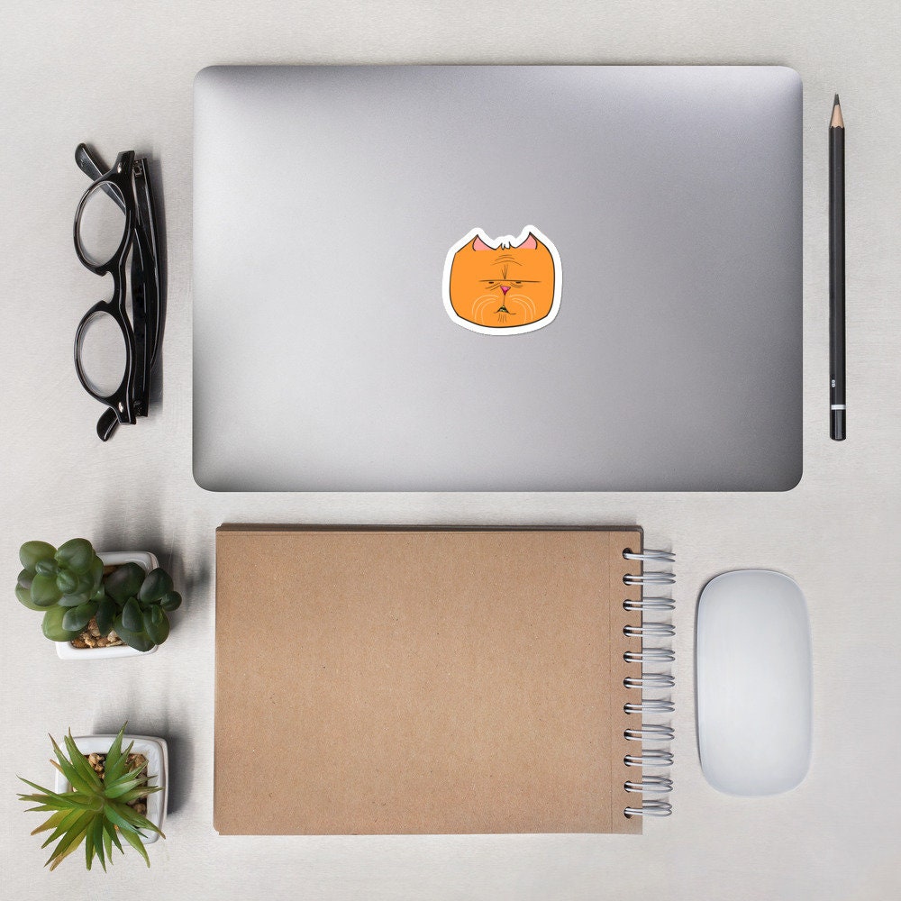 Orange Tabby Cat Vinyl Sticker | Weatherproof Die Cut - Etsy