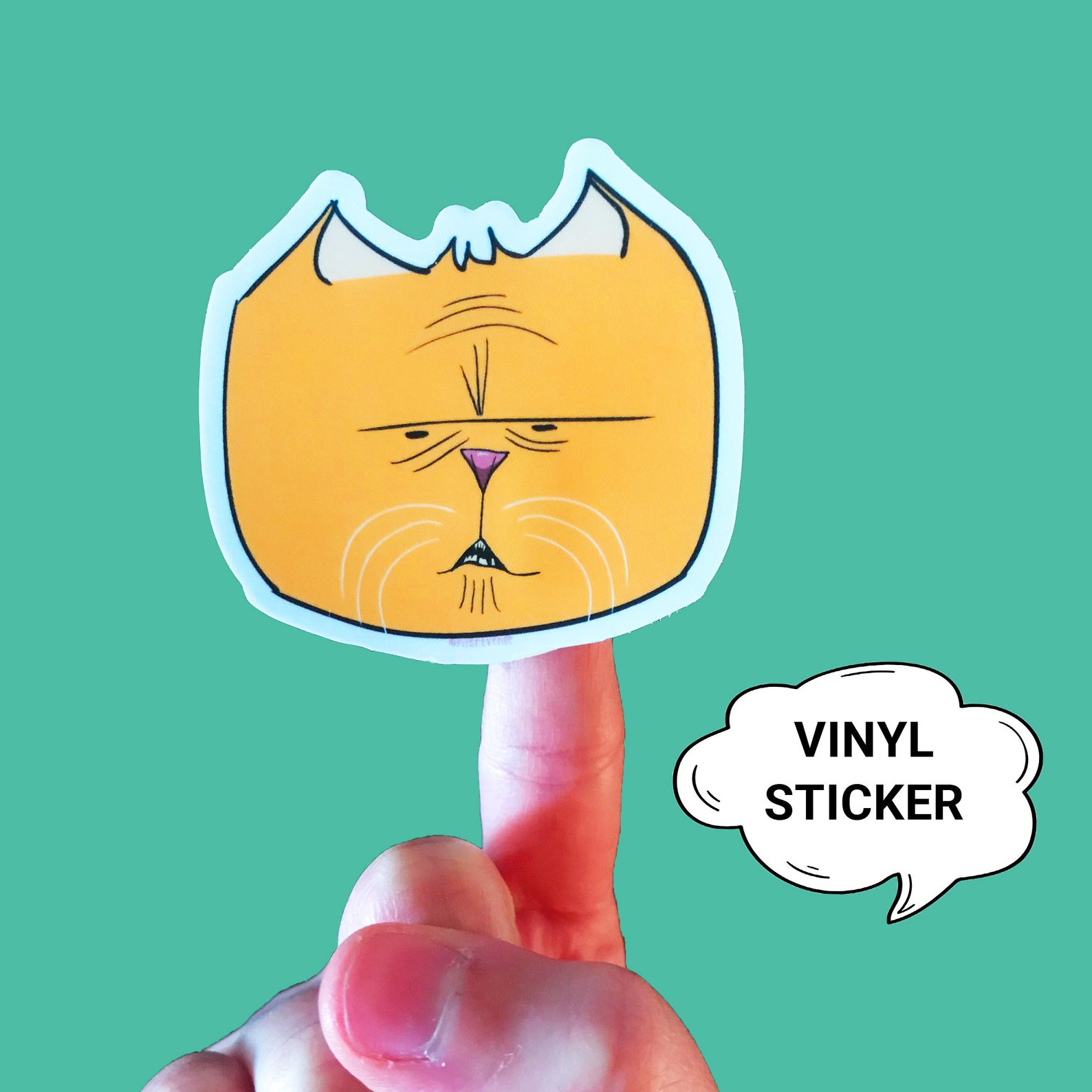 Orange Tabby Cat Vinyl Sticker | Weatherproof Die Cut - Etsy