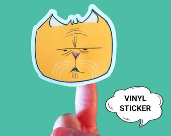 Orange Tabby Cat Vinyl Sticker | Weatherproof Die Cut