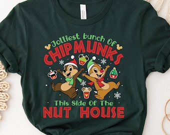Chip & Dale Christmas Couple Shirt, Chip and Dale Xmas Shirts, Chipmunks Gifts, Snowmen, Snowflake, Double Trouble, Comfort Color Shirt