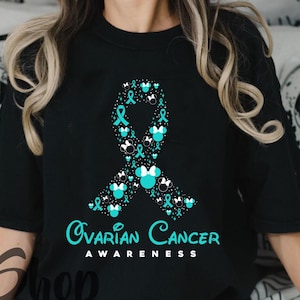 Eierstokkanker bewustzijn shirt, eierstokkanker overlevende cadeau, groenblauw kanker lint shirt, shirt kanker strijder, ondersteuning kanker shirt