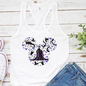 Maleficent Tank Top, Maleficent Women&#39;s Tank, Villain Maleficent Shirt, Bad Witches Shirt, Villains Tank Top
