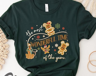 It&#39;s The Most Wonderful Time Of The Year Shirt, Mickey Minnie Gingerbread Shirt, Christmas Gift, Cookies Christmas Family Shirt, Xmas Gifts