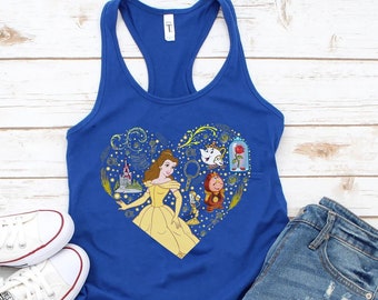 Belle Princess Tank Top, Princess Mickey Head Tank Top, WDW Family Trip, Beauty And The Beast Tank, Women's Tank Top, Womens Muscle Tee