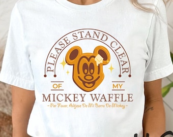Håll dig undan från min Mickey Mouse-våffeltröja, Epcot Food Comfort Colors-tröja, Waffle Mouse-tröja, familjesemestertröja