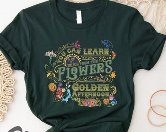 Alice in Wonderland Floral Wildflowers Shirt, Family Matching Magic Kingdom Shirts, Wildflower Comfort Colors Shirt, Alice in Wonderland Tee