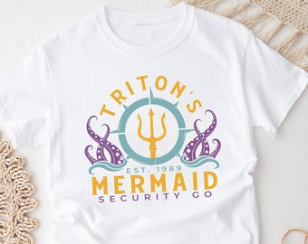 King Triton Shirt, Men's Ariel Shirt, Mermaid Security Shirt, Triton's Mermaid Security, Unisex Mermaid Shirt, Christmas gifts, Mom Dad Gift