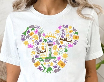 Koszulki z zaplątanymi motywami, koszulka z księżniczką Roszpunką, koszulka z wieżą Roszpunki, koszulka z zaginioną księżniczką, koszulka z zaplątanymi latarniami, koszulka z magicznym królestwem