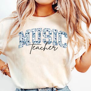 Music Teacher Shirt, Toile de Jouy Music Teacher T-shirt, Music Teacher Appreciation Gifts, Gift for Music Teacher, Music Lover T-Shirt
