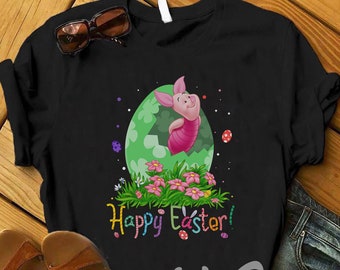 Piglet Disney Happy Easter Shirt, Piglet Bunny Shirt, Winnie The Pooh Easter Egg Shirt, Funny Easter Day Shirt, Easter Family Shirts