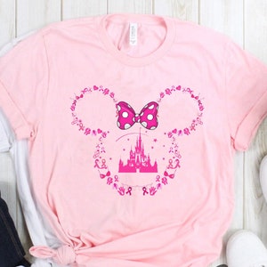 Minnie Mouse Cancer Awareness Shirt, Pink Ribbon Shirt, Breast Cancer Awareness Shirt, Cancer Support shirt, Breast Cancer Survivor Gift