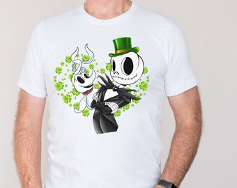 Jack Skellington and Zero Lucky Shirt, St. Patrick's Day Shirt, Irish shirt, Nightmare Before St Patricks Day, Disney St Patrick’s Day Shirt