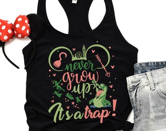 Peter Pan Tank Top, Never Grow Up Shirt, Women's Muscle Tee, Magic Kingdom Shirt, Peter Pan Tee, Tinker Bell, Fantasyland, Mickey Mouse Tank