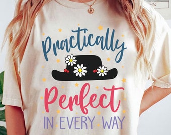 Practically Perfect In Every Way Mary Poppins Shirt, Mary Poppins Inspired Shirts, Matching Women Gifts, Teacher Gift Shirt