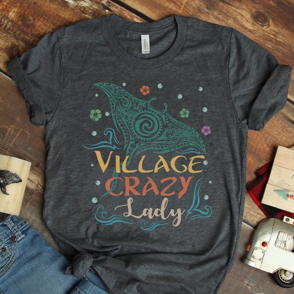 Chemise Village Crazy Lady, chemise Gramma Tala, chemise Moana, chemise grand-mère Disney, cadeaux de fête des mères, chemise Moana Stingray, idées cadeaux maman