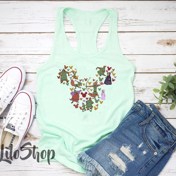 Robin Hood Tank Top, Animal Kingdom Shirt, Robin Hood Fox Women's Muscle Tank, Mickey Ears tank Top, Robin Hood Shirt, Women's Tank Top