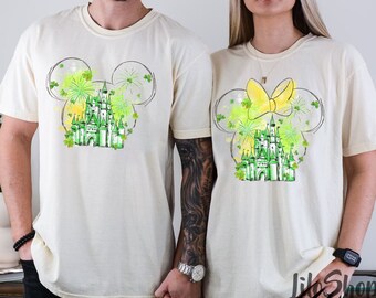 St Patrick's Day Couple Shirt, Magic Kingdom Shamrock Tee, Saint Patrick's Day, Lucky Shamrock Family Shirt, Four Leaf Clover Shirt