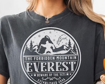 Expeditie Everest-shirt, Everest Mountain-shirt, Animal Kingdom-shirt, Yeti-shirt, Epcot-vakantieshirt, attractieparkattractie