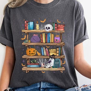 Skeleton Reading Shirt, Ghost Book Reader Shirt, Spooky Book Tee, Bookish Halloween Shirt, Skeleton Book Club, Halloween Library Shirt