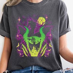 Halloween Bösewichte T-Shirt, Maleficent Hexe Shirt, Dornröschen Portrait Shirt, Halloween Geschenk