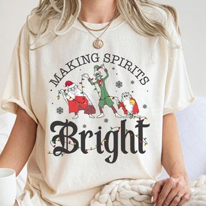 Making Spirits Bright Shirt, Hitchhiking Ghosts Tee, Haunted Mansion Sweatshirt, Christmas Gifts