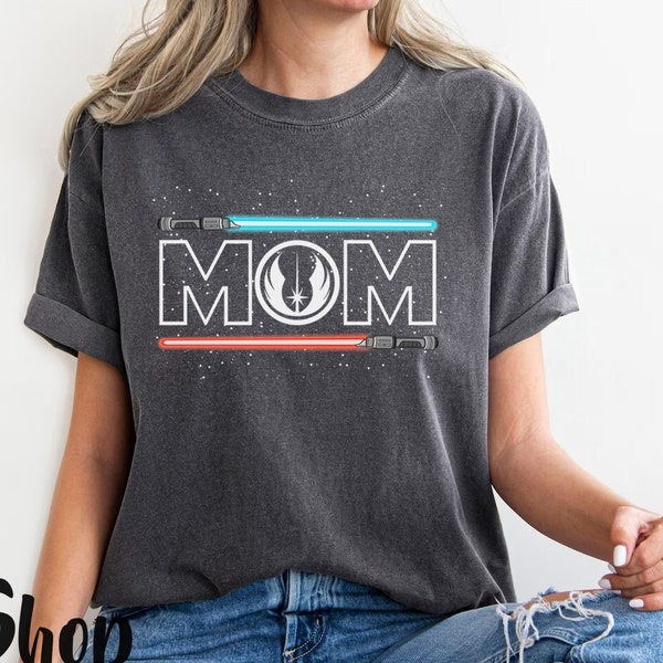 Jedi Mom Star wars Shirt, Star Wars Tees, Mamalorain Star Wars, Gift for Mom, Mother's Day Gift, Galaxy's Edge Comfort Colors® Shirt,