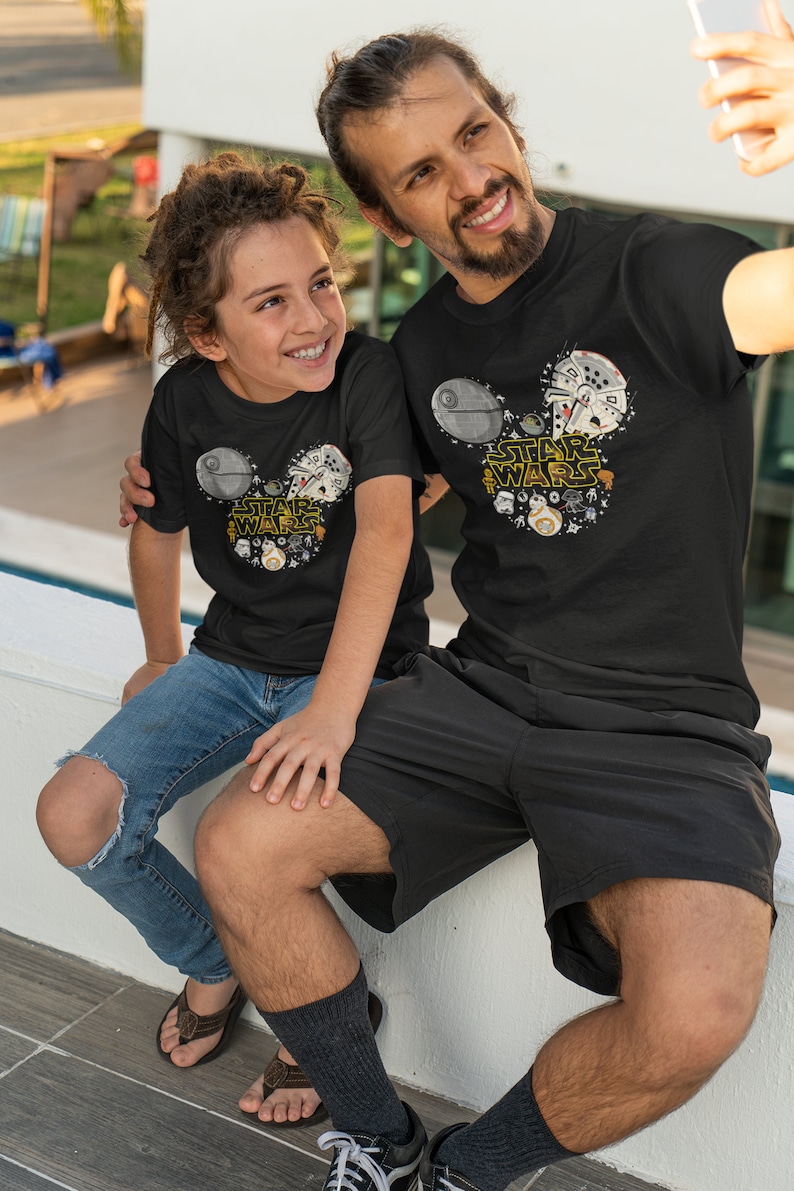 Star Wars Couple Shirt, Mickey and Minnie, Star Wars Shirt, Honeymoon Shirts, Matching Family Vacation Shirt, Galaxy's Edge Couples Tees image 7