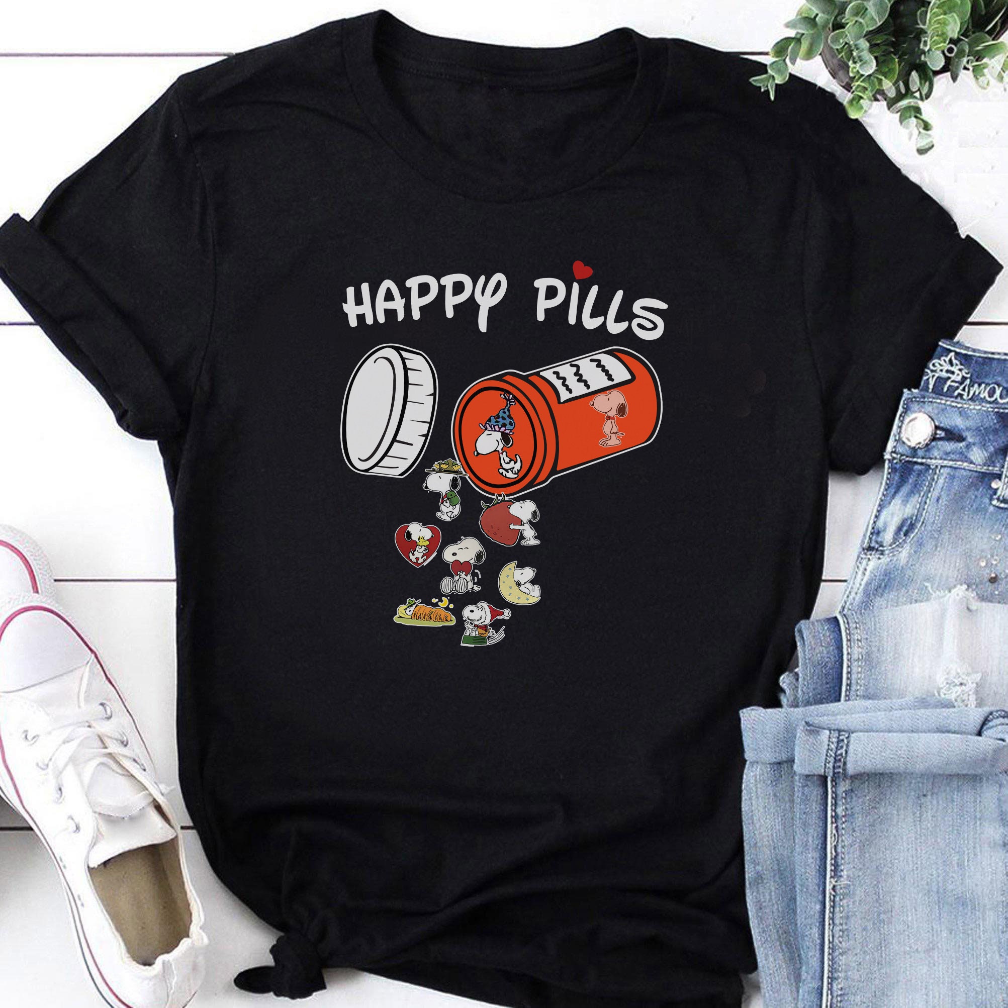 Happy Pills Snoopy Shirt Snoopy Shirt Funny Gift Peanuts | Etsy
