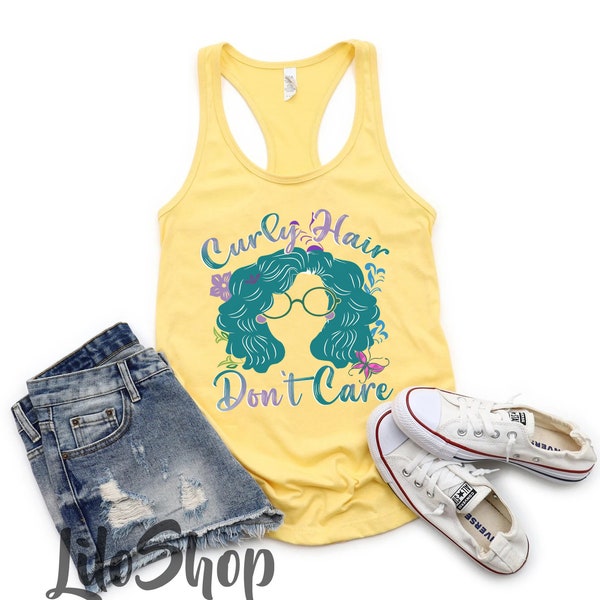 Encanto Mirabel Tank Top, Curly Hair Don't Care, The Family Madrigal Shirt, Encanto Family Trip Tee, Cute Gym Tank, Womens Muscle Tee