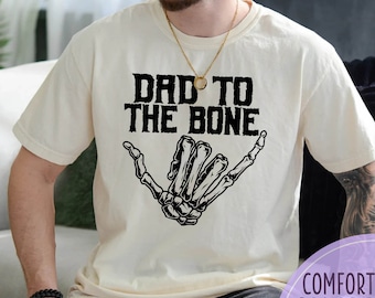 Dad To The Bone Halloween Shirt, Funny Halloween Dad Shirt, Skeleton Hand Shirt, Halloween Gift For Dad, Joke Dad Tee, New Dad Shirt