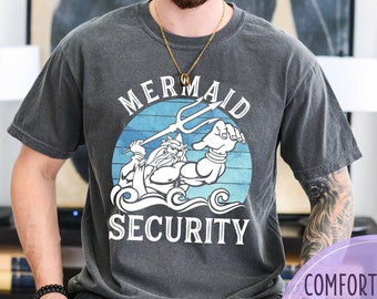 Camisa de seguridad de sirena, camisa Merdad, idea de regalo para papá, regalo del día del padre, fiesta de cumpleaños de sirena, camisa de papá sirena, camiseta de fiesta de sirena