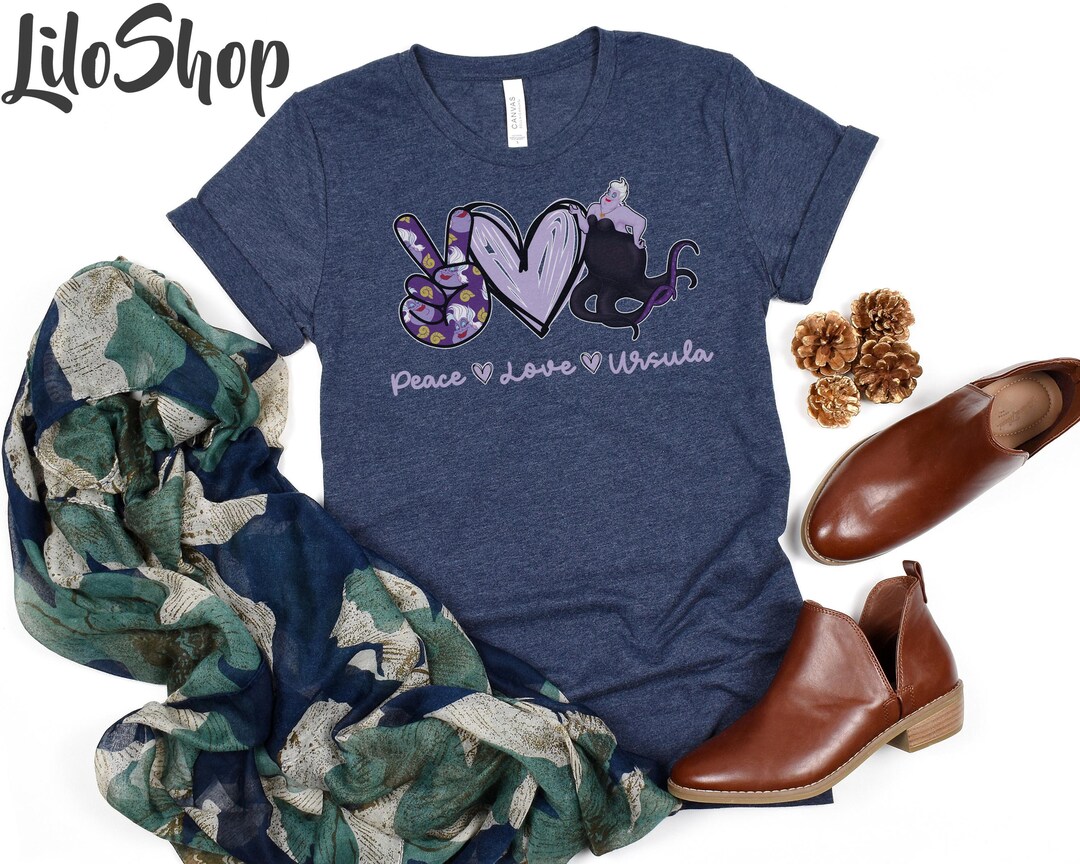 Camiseta Paz e Amor Ursula, Camiseta da Vilã Ursula, Camiseta da