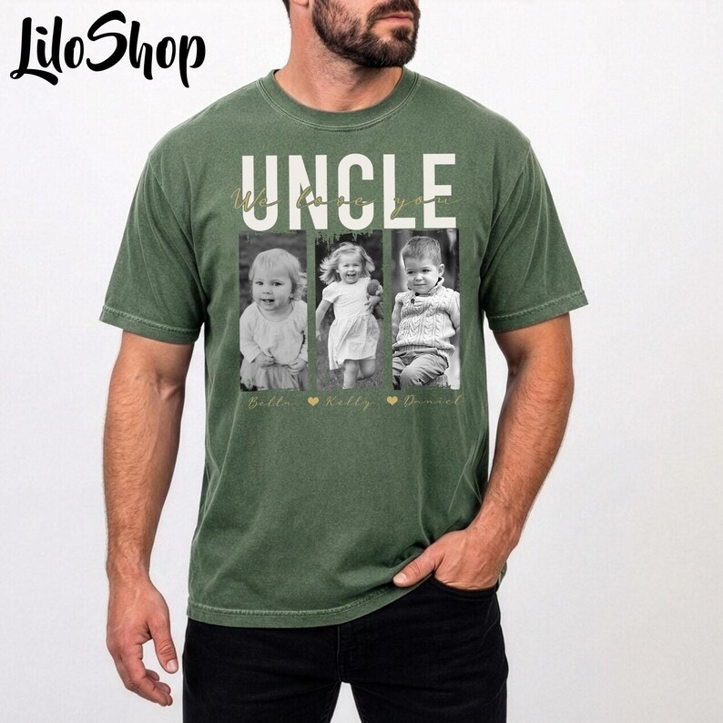 Uncle Color Personalized Photo Uncle Comfort Colors Shirt, Uncle Picture Tshirt ...