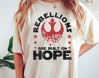 Camiseta Las rebeliones se construyen sobre la esperanza, camiseta Star Wars Rebel, camiseta Star Wars Jedi, camiseta Galaxy's Edge, camiseta Resistance, camiseta Jedi Women